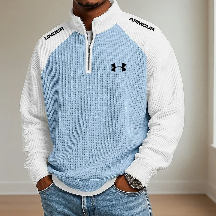Men's Casual Sports Half-Zip Stand-Collar Sweatshirt